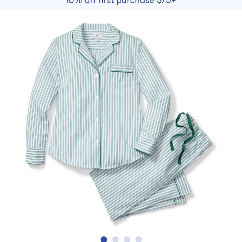 Petite Plume Womens Striped Pajama Set